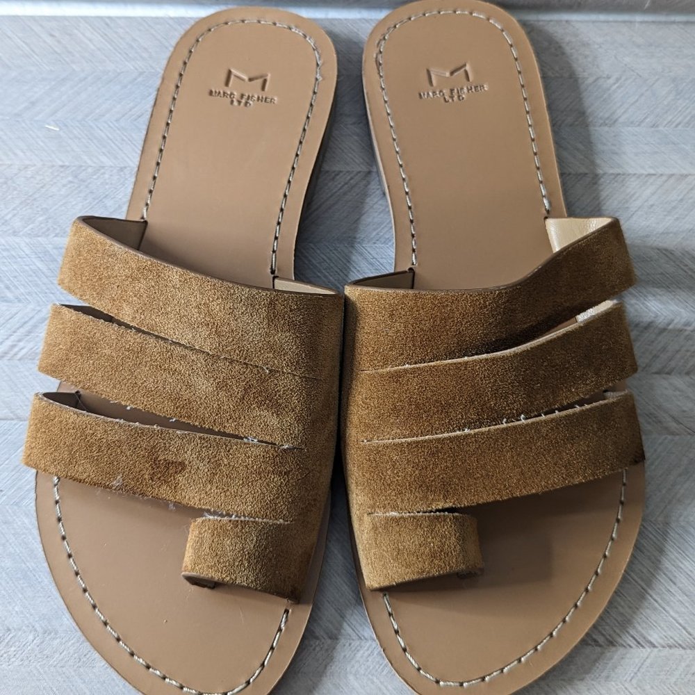 Women's Soft Suede Marc Fisher LTD Slide Sandals Size 7 M